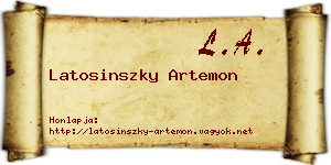 Latosinszky Artemon névjegykártya